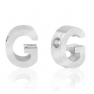 Perlen aus Stainless Steel - Rostfreiem Stahl Buchstaben G Silber