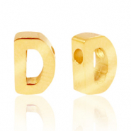 Perlen aus Stainless Steel - Rostfreiem Stahl Buchstaben D Gold