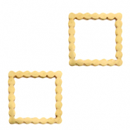 Anhänger aus Stainless Steel - Rostfreiem Stahl Zwischenstück Square Gold