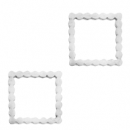 Anhänger aus Stainless Steel - Rostfreiem Stahl Zwischenstück Square Silber