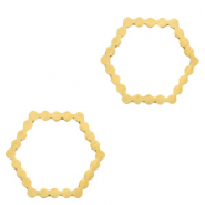Anhänger aus Stainless Steel - Rostfreiem Stahl Zwischenstück Hexagon Gold