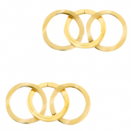 Anhänger aus Stainless Steel - Rostfreiem Stahl Zwischenstück triple Circle Gold