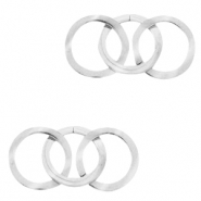 Anhänger aus Stainless Steel - Rostfreiem Stahl Zwischenstück triple Circle Silber