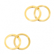 Anhänger aus Stainless Steel - Rostfreiem Stahl Zwischenstück double Circle Gold