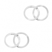 Anhänger aus Stainless Steel - Rostfreiem Stahl Zwischenstück double Circle Silber