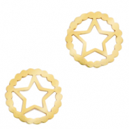 Anhänger aus Stainless Steel - Rostfreiem Stahl Zwischenstück Star Gold