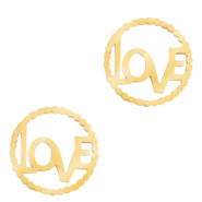 Anhänger aus Stainless Steel - Rostfreiem Stahl Zwischenstück "LOVE" Gold