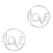 Anhänger aus Stainless Steel - Rostfreiem Stahl Zwischenstück "LOVE" Silber