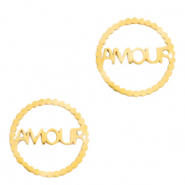 Anhänger aus Stainless Steel - Rostfreiem Stahl Zwischenstück "AMOUR" Gold