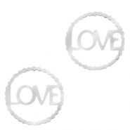 Anhänger aus Stainless Steel - Rostfreiem Stahl Zwischenstück "LOVE" Silber