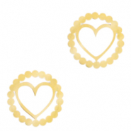 Anhänger aus Stainless Steel - Rostfreiem Stahl Zwischenstück Heart Gold
