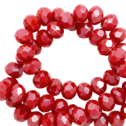 Facetten Top Glas Perlen 4x3mm Rondellen Red samba-pearl shine coating