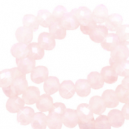 Facetten Top Glas Perlen 4x3mm Rondellen Soft pink opal-pearl shine coating