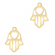 Anhänger aus Stainless Steel - Rostfreiem Stahl Hamsa Hand Gold