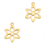 Anhänger aus Stainless Steel - Rostfreiem Stahl Blume Gold