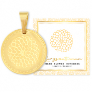 Anhänger aus Stainless Steel - Rostfreiem Stahl Mix & Match 15mm Birth flower November-Chrysant Gold