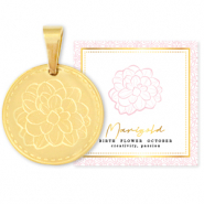 Anhänger aus Stainless Steel - Rostfreiem Stahl Mix & Match 15mm Birth flower October-Marigold Gold