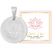 Anhänger aus Stainless Steel - Rostfreiem Stahl Mix & Match 15mm Birth flower July-Water lily Silber