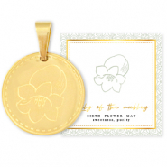 Anhänger aus Stainless Steel - Rostfreiem Stahl Mix & Match 15mm Birth flower May-Lily of the valley Gold
