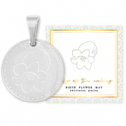 Anhänger aus Stainless Steel - Rostfreiem Stahl Mix & Match 15mm Birth flower May-Lily of the valley Silber
