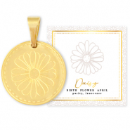 Anhänger aus Stainless Steel - Rostfreiem Stahl Mix & Match 15mm Birth flower April-Daisy Gold