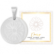Anhänger aus Stainless Steel - Rostfreiem Stahl Mix & Match 15mm Birth flower April-Daisy Silber