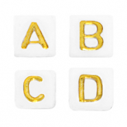 Acryl Buchstaben Mix Weiss-gold