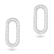Zirconia Oval Zwischenst&uuml;ck Silver