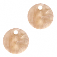 Anh&auml;nger aus Resin rund 12mm Beige brown
