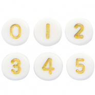 Acryl Buchstaben Mix Zahlen White-gold