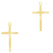 Anhänger aus Stainless Steel - Rostfreiem Stahl Kreuz Gold