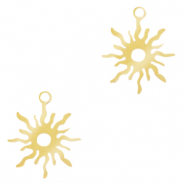 Anhänger aus Stainless Steel - Rostfreiem Stahl Sonne Gold