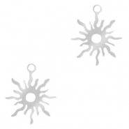 Anhänger aus Stainless Steel - Rostfreiem Stahl Sonne Silber