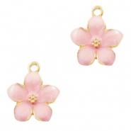 Anh&auml;nger Metall Basic Quality Flower Gold-pink