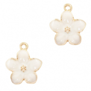 Anh&auml;nger Metall Basic Quality Flower Gold-white