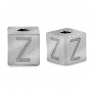 Perlen aus Stainless Steel - Rostfreiem Stahl Buchstaben Z Silber