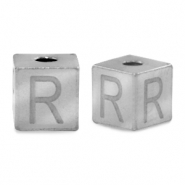 Perlen aus Stainless Steel - Rostfreiem Stahl Buchstaben R Silber