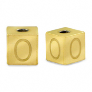 Perlen aus Stainless Steel - Rostfreiem Stahl Buchstaben O Gold