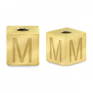 Perlen aus Stainless Steel - Rostfreiem Stahl Buchstaben M Gold