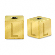Perlen aus Stainless Steel - Rostfreiem Stahl Buchstaben L Gold