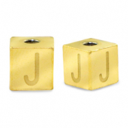 Perlen aus Stainless Steel - Rostfreiem Stahl Buchstaben J Gold