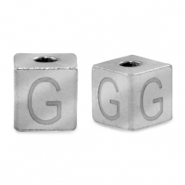 Perlen aus Stainless Steel - Rostfreiem Stahl Buchstaben G Silber