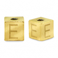 Perlen aus Stainless Steel - Rostfreiem Stahl Buchstaben E Gold