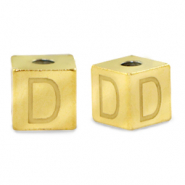 Perlen aus Stainless Steel - Rostfreiem Stahl Buchstaben D Gold