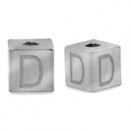 Perlen aus Stainless Steel - Rostfreiem Stahl Buchstaben D Silber
