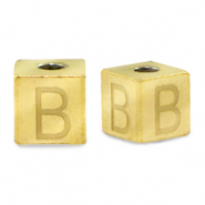 Perlen aus Stainless Steel - Rostfreiem Stahl Buchstaben B Gold