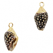 Anh&auml;nger Muschel Special Wellhornschnecke Dark brown mix-gold