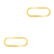 Anhänger aus Stainless Steel - Rostfreiem Stahl Zwischenstück Oval Gold