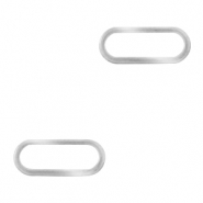 Anhänger aus Stainless Steel - Rostfreiem Stahl Zwischenstück Oval Silber