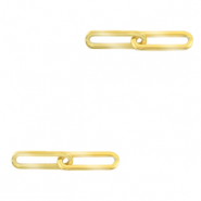 Stainless Steel - Rostfreiem Stahl Anhänger/Zwischenstück glieder doppelt Oval Gold